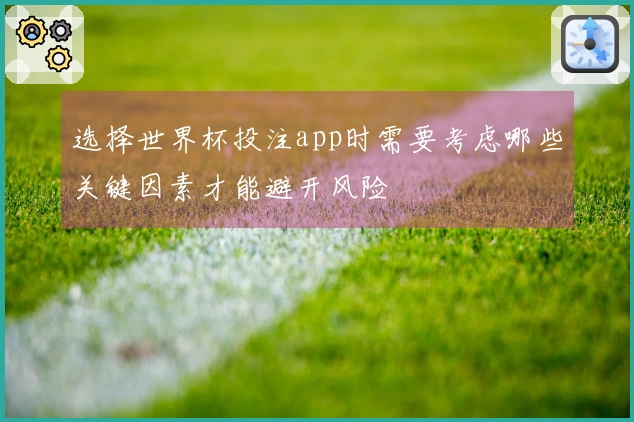 选择世界杯投注app时需要考虑哪些关键因素才能避开风险